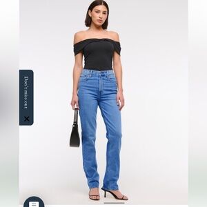 Abercrombie the 90’s straight ultra high rise medium wash jeans